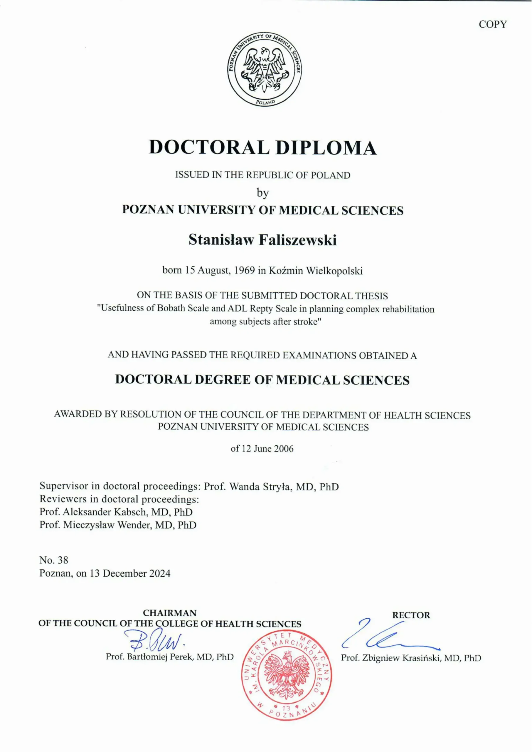 Doctor Diploma